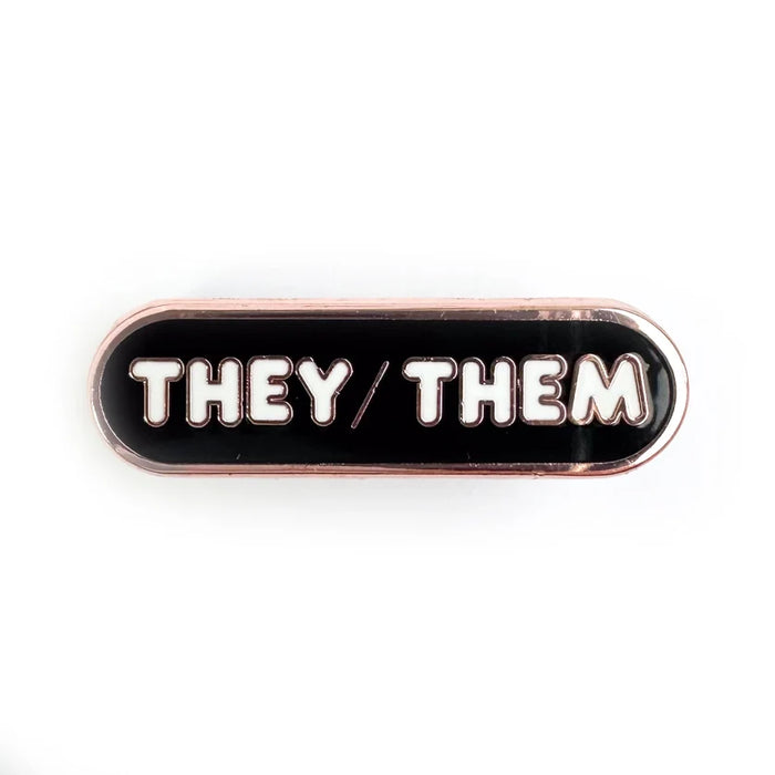 Pride Pals Pronoun Enamel Pin - They/Them (Black) - for just $10! 