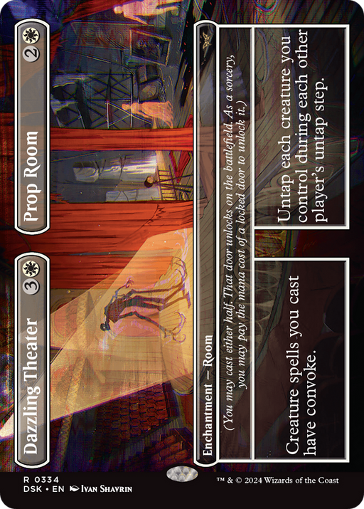 Dazzling Theater // Prop Room (DSK-334) - Duskmourn: House of Horror (Borderless) Foil - for just $0.69! 
