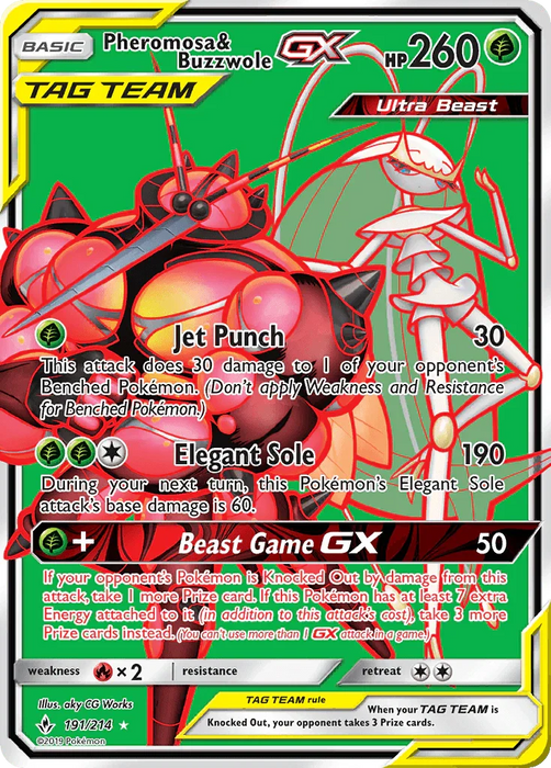 Pheromosa & Buzzwole GX (191/214) [Sun & Moon: Unbroken Bonds] - for just $8.20! 