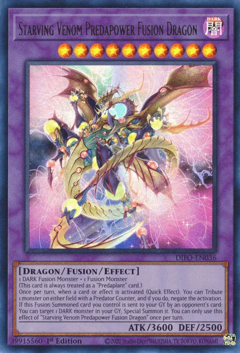 Starving Venom Predapower Fusion Dragon [DIFO-EN036] Ultra Rare - for just $0.65! 