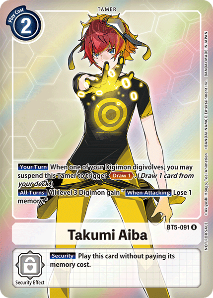 Takumi Aiba [BT5-091] (Buy-A-Box Promo) [Battle of Omni Promos] - Just $0.30! Shop now at Retro Gaming of Denver