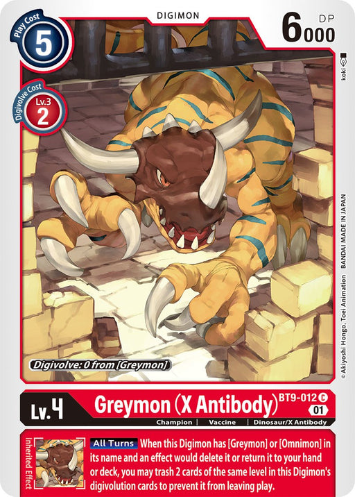 Greymon (X Antibody) [BT9-012] [X Record] - Just $0.09! Shop now at Retro Gaming of Denver