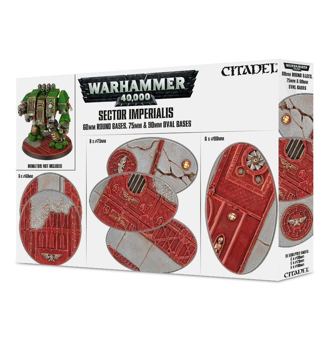 Warhammer 40K: Sector Imperialis - 60mm Round, 75mm Oval & 90mm Oval Bases - for just $40! 