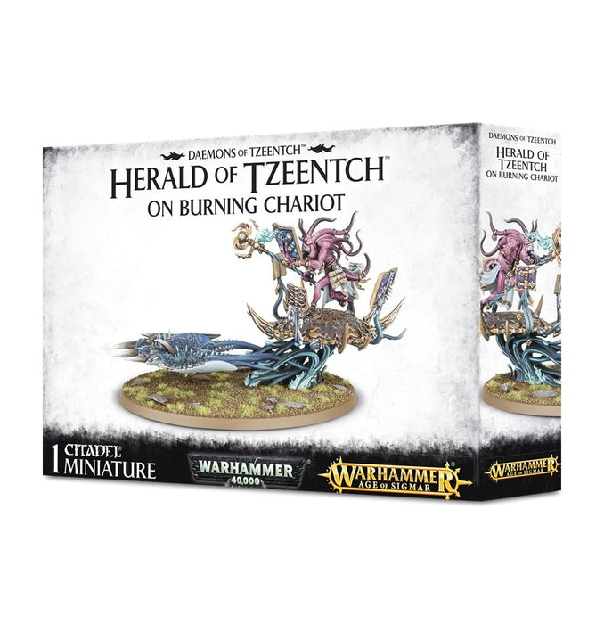 Warhammer 40K: Chaos Daemons - Herald of Tzeentch on Burning Chariot/Exalted Flamer of Tzeentch - for just $55! 