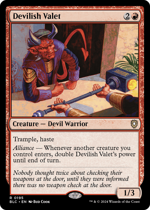 Devilish Valet (BLC-195) - Bloomburrow Commander - for just $0.10! 