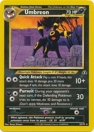 Umbreon (32/75) [Neo Discovery Unlimited] - Just $15.15! Shop now at Retro Gaming of Denver