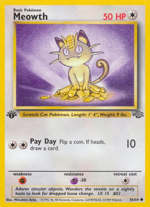 Meowth (56/64) [Jungle 1st Edition] - for just $0.40! 