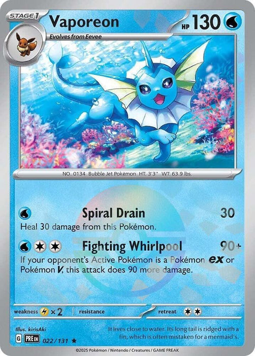 Vaporeon (022/131) (Poke Ball Pattern) [Scarlet & Violet: Prismatic Evolutions] - for just $0.65! 