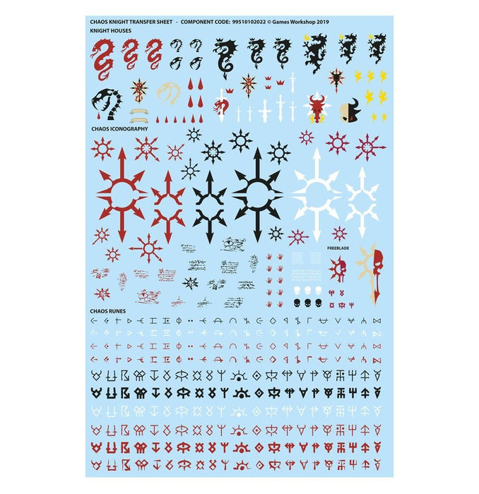 Warhammer 40K: Chaos Knights - Transfer Sheet - for just $18! 