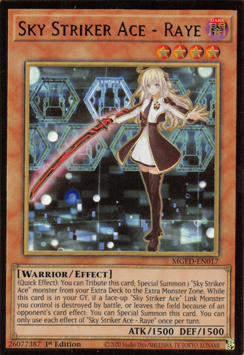 Sky Striker Ace - Raye [MGED-EN017] Gold Rare - for just $0.15! 