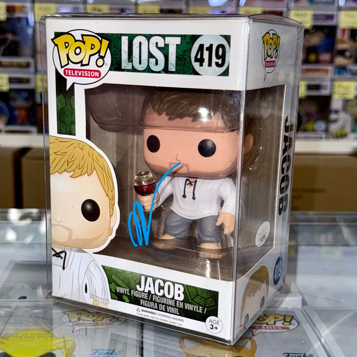Mark Pellegrino Signed LOST Jacob Vaulted Funko Pop! #419 With JSA COA - for just $120! 