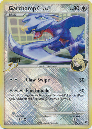 Garchomp C (60/147) (Staff League Promo) [Platinum: Supreme Victors] - Just $69.65! Shop now at Retro Gaming of Denver