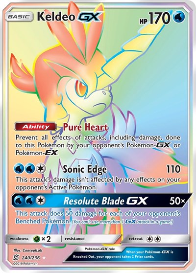Keldeo GX (Secret) (SM - Unified Minds) Near Mint Holofoil - for just $12.90! 