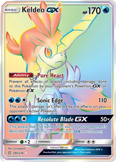 Keldeo GX (Secret) (SM - Unified Minds) Near Mint Holofoil - for just $12.90! 