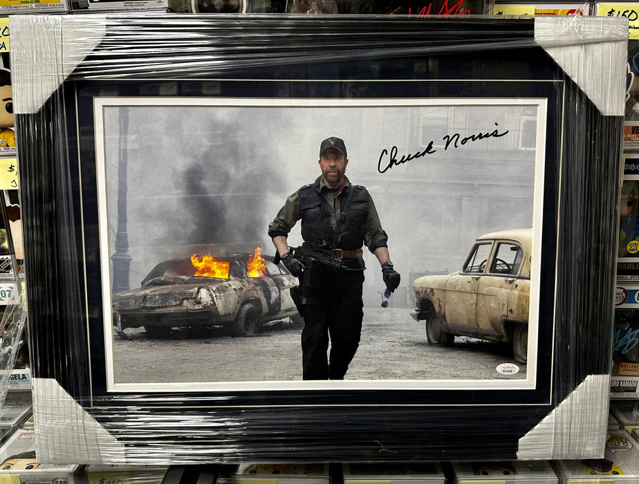 Chuck Norris Signed & Custom Framed Expendables 12x18 Photo With JSA COA - for just $300! 