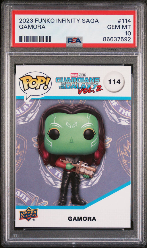 2023 UPPER DECK FUNKO POP MARVEL  GAMORA  #114  PSA 10 - for just $39! 