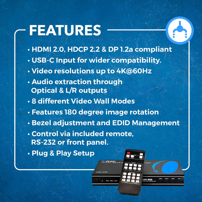 HDMI Video Wall Controller (UHD-14VW) - Premium Matrix Switch - Just $159! Shop now at Retro Gaming of Denver