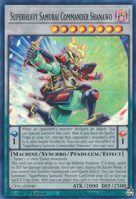 Superheavy Samurai Commander Shanawo [CYAC-EN040] Super Rare - for just $0.10! 
