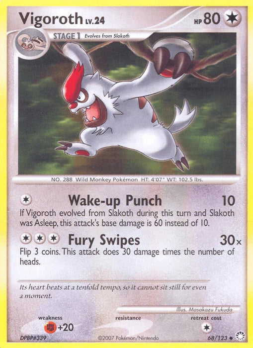 Vigoroth (68/123) [Diamond & Pearl: Mysterious Treasures] - for just $0.15! 