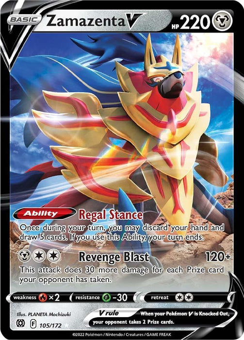 Zamazenta V (105/172) [Sword & Shield: Brilliant Stars] - for just $0.30! 