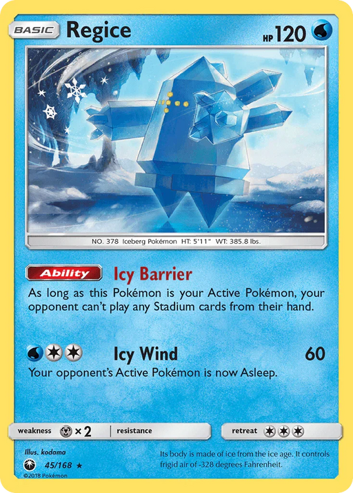 Regice (45/168) [Sun & Moon: Celestial Storm] - for just $0.20! 