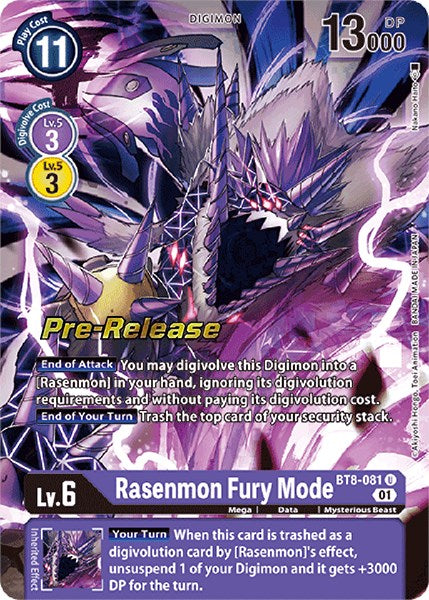 Rasenmon: Fury Mode [BT8-081] [New Awakening Pre-Release Cards] - Just $0.10! Shop now at Retro Gaming of Denver