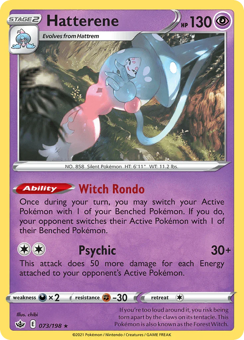 Hatterene (073/198) (Theme Deck Exclusive) [Sword & Shield: Chilling Reign] - for just $0.10! 