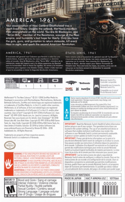 Wolfenstein II: The New Colossus – Nintendo Switch (NS) - for just $37.99! 