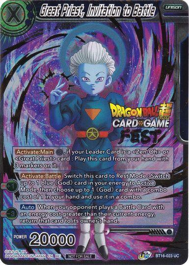 Great Priest, Invitation to Battle (Card Game Fest 2022) (BT16-023) [Tournament Promotion Cards] - for just $0.15! 