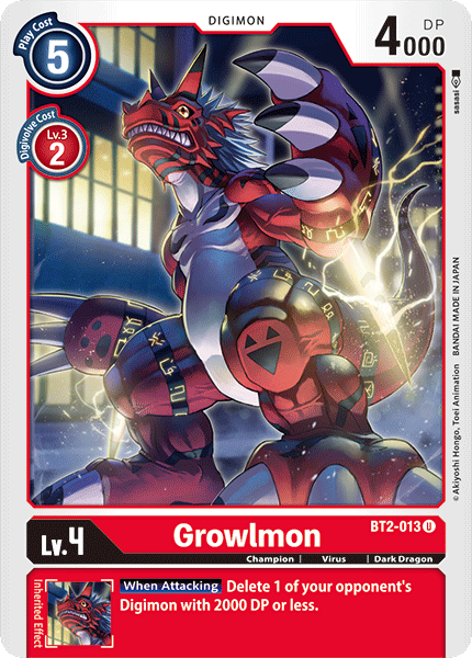 Growlmon [BT2-013] [Release Booster Ver.1.0] - Just $0.10! Shop now at Retro Gaming of Denver