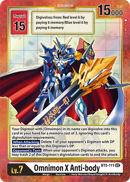 Omnimon X Anti-body [BT5-111] (Alternate Art) [Battle of Omni] - Just $1.15! Shop now at Retro Gaming of Denver