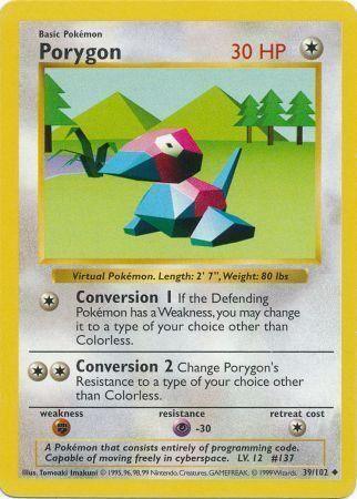 Porygon (39/102) [Base Set Shadowless Unlimited] - for just $3.20! 