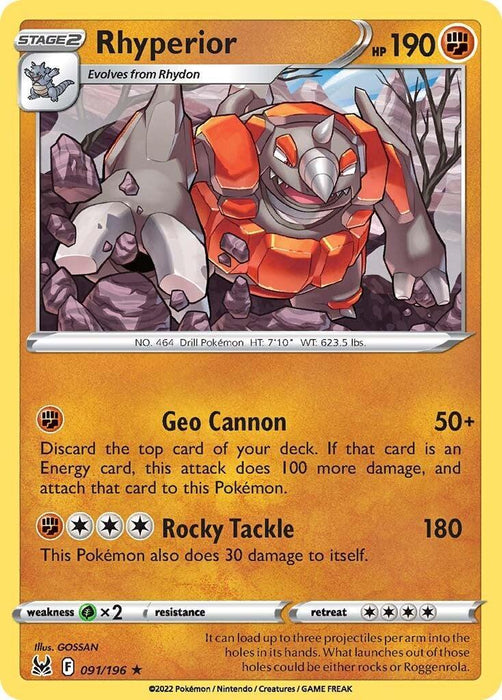 Rhyperior (091/196) [Sword & Shield: Lost Origin] - for just $0.10! 