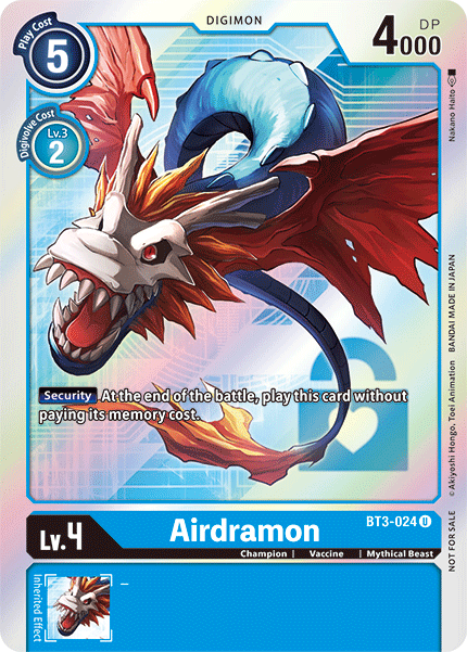 Airdramon [BT3-024] (Buy-A-Box Promo) [Release Special Booster Ver.1.5 Promos] - Just $0.09! Shop now at Retro Gaming of Denver