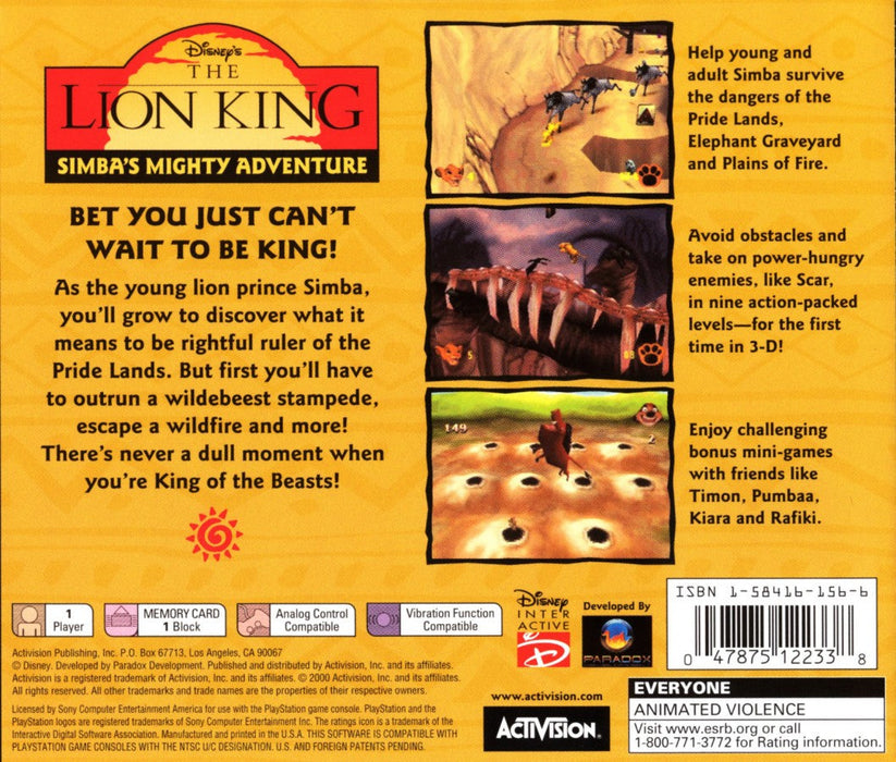 Lion King, The: Simba's Mighty Adventure [Collector's Edition] – PlayStation 1 (PS1) - for just $18.99! 