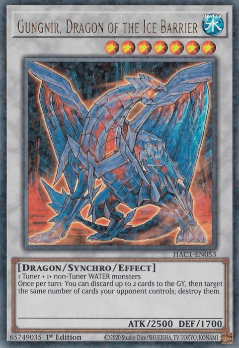 Gungnir, Dragon of the Ice Barrier (Duel Terminal) [HAC1-EN053] Parallel Rare - for just $0.10! 