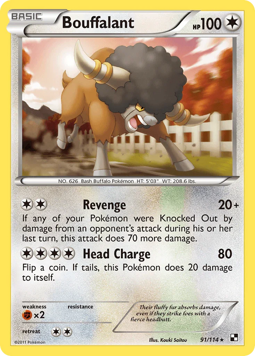 Bouffalant (91/114) [Black & White: Base Set] - for just $0.40! 