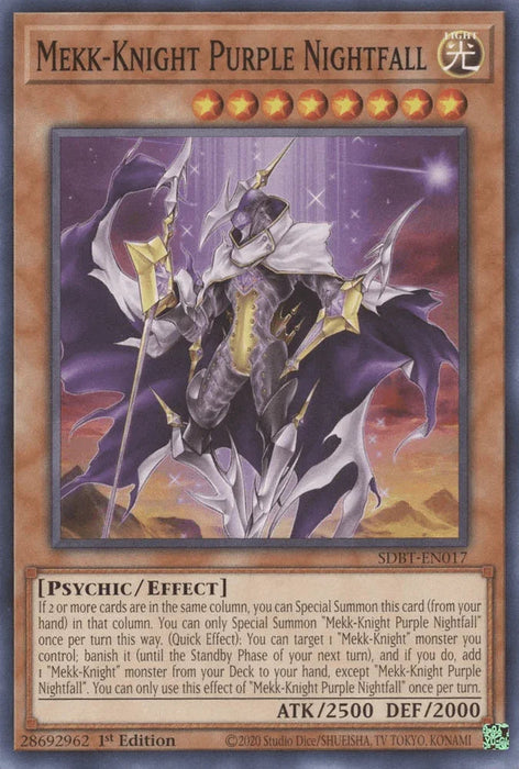 Mekk-Knight Purple Nightfall [SDBT-EN017] Common - for just $0.10! 