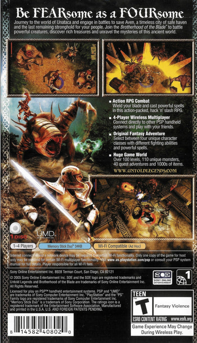 Untold Legends: Brotherhood of the Blade – PlayStation Portable (PSP) - for just $7.99! 