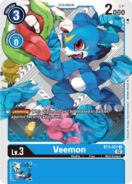 Veemon [BT3-021] (Winner Pack Dimensional Phase) [Release Special Booster Promos] - Just $0.10! Shop now at Retro Gaming of Denver