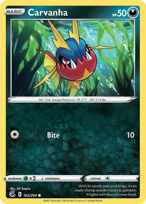 Carvanha (162/264) [Sword & Shield: Fusion Strike] - for just $0.10! 