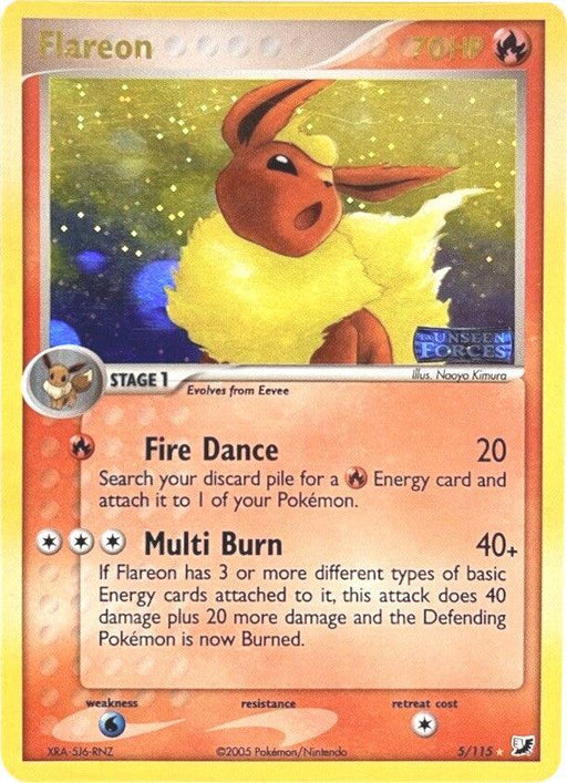 Flareon (5/115) (Stamped) [EX: Unseen Forces] - for just $61.05! 