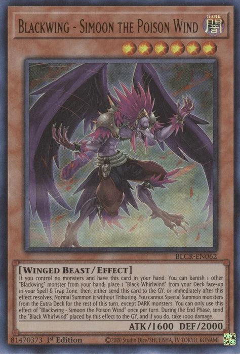 Blackwing - Simoon the Poison Wind [BLCR-EN062] Ultra Rare - for just $0.10! 