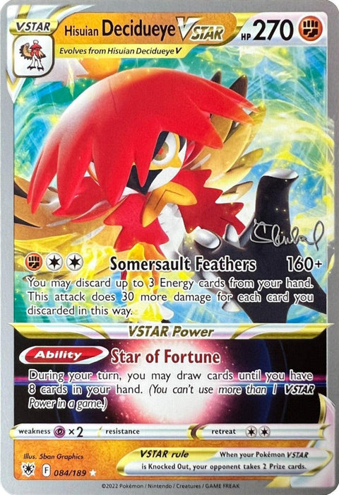 Hisuian Decidueye VSTAR (084/189) (ADP - Ondrej Skubal) [World Championships 2022] - for just $0.35! 