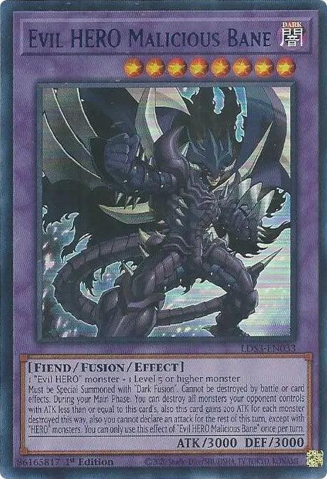 Evil HERO Malicious Bane (Blue) [LDS3-EN033] Ultra Rare - for just $0.85! 