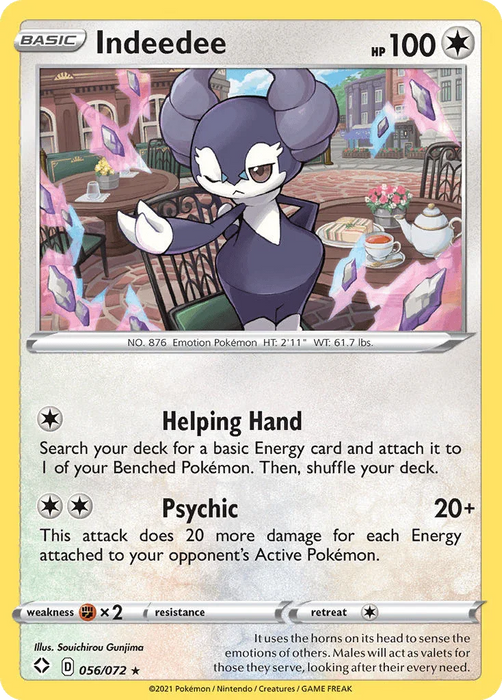 Indeedee (056/072) (Theme Deck Exclusive) [Sword & Shield: Shining Fates] - for just $0.10! 