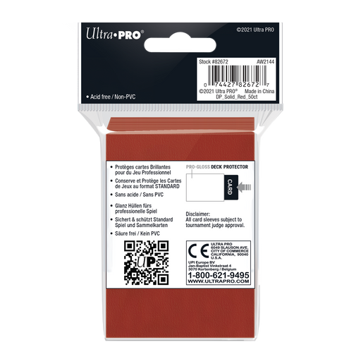 Ultra PRO: Standard 50ct Sleeves - PRO-Gloss (Red) - Just $0! Shop now at Retro Gaming of Denver