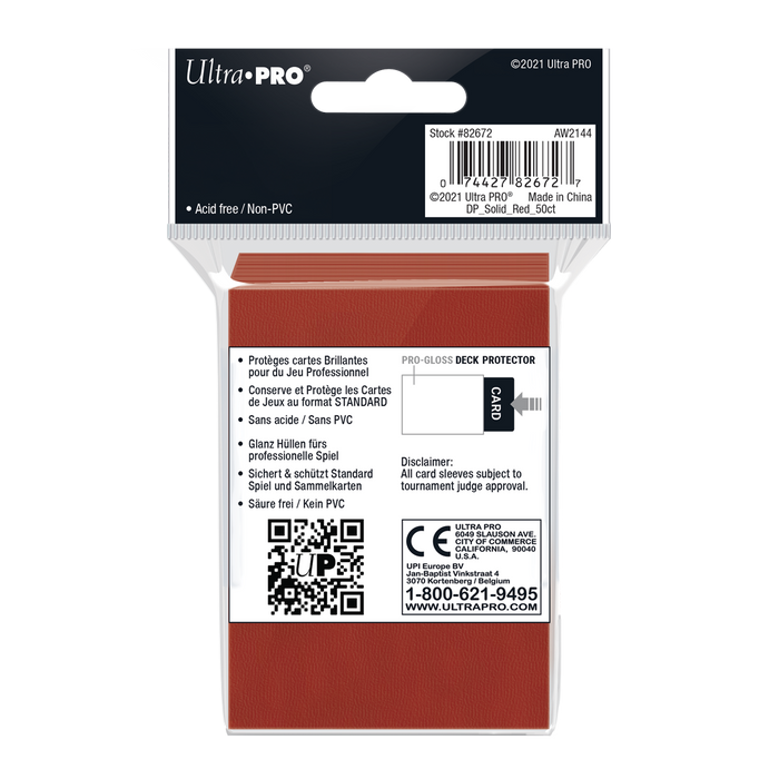 Ultra PRO: Standard 50ct Sleeves - PRO-Gloss (Red) - Just $0! Shop now at Retro Gaming of Denver