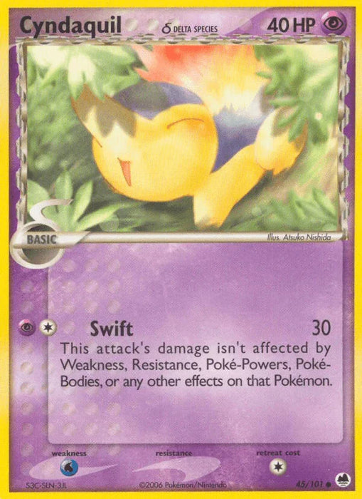 Cyndaquil (45/101) (Delta Species) [EX: Dragon Frontiers] - for just $0.65! 
