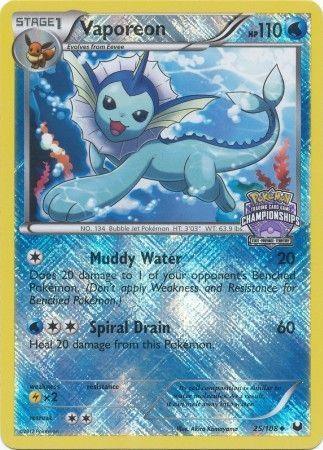 Vaporeon (25/108) (State Province Championship 2013 Promo) [Black & White: Dark Explorers] - for just $7.95! 